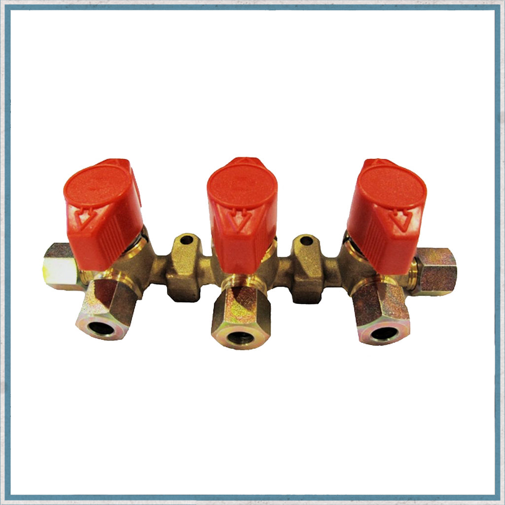 triple gas manifold for campervans and motorhomes